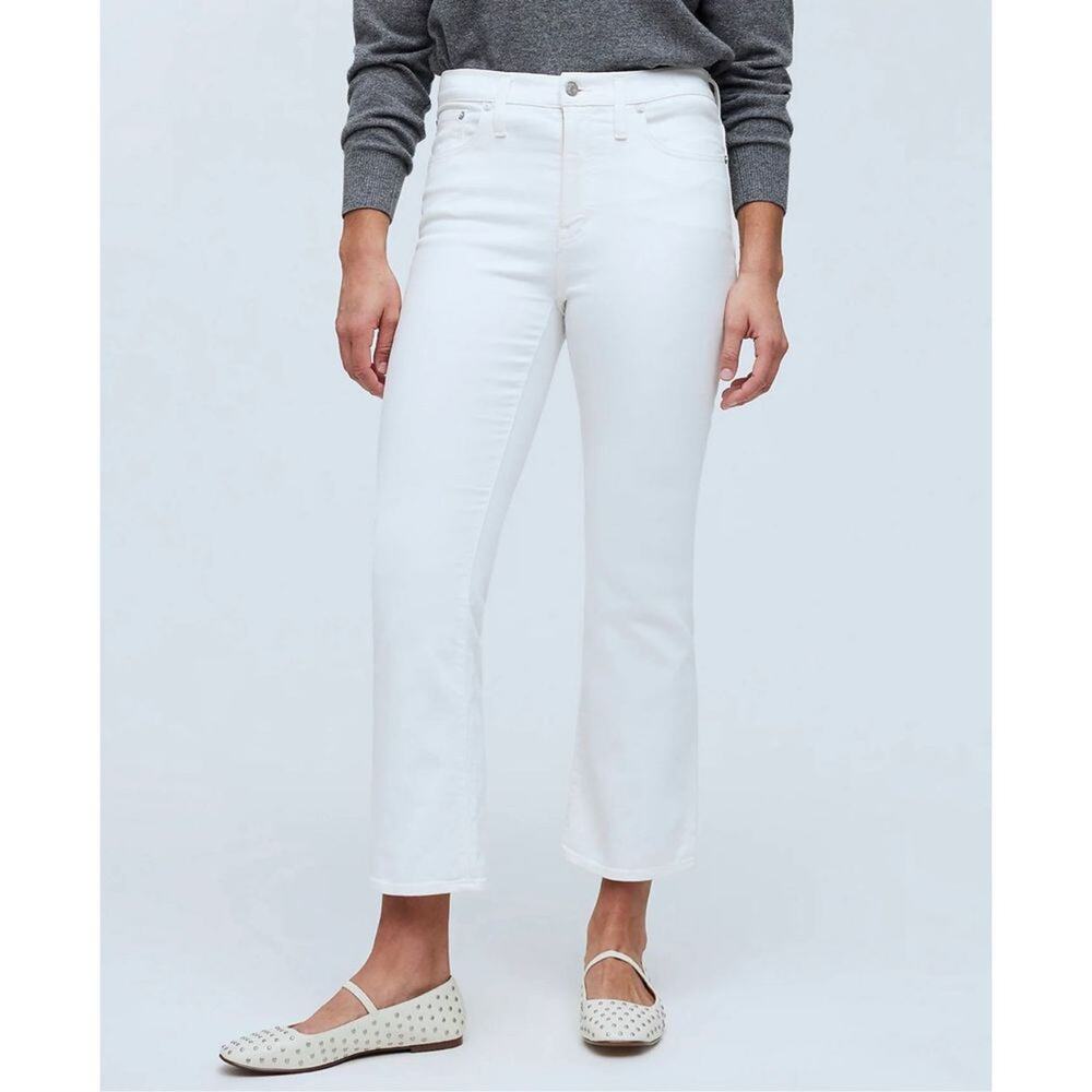 NWT Madewell Kick Out Crop Jeans in Pure White, Size 25